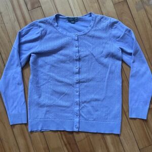 Sears Classic Classique Lilac Diamond Knit Button Front Cardigan Sweater XS